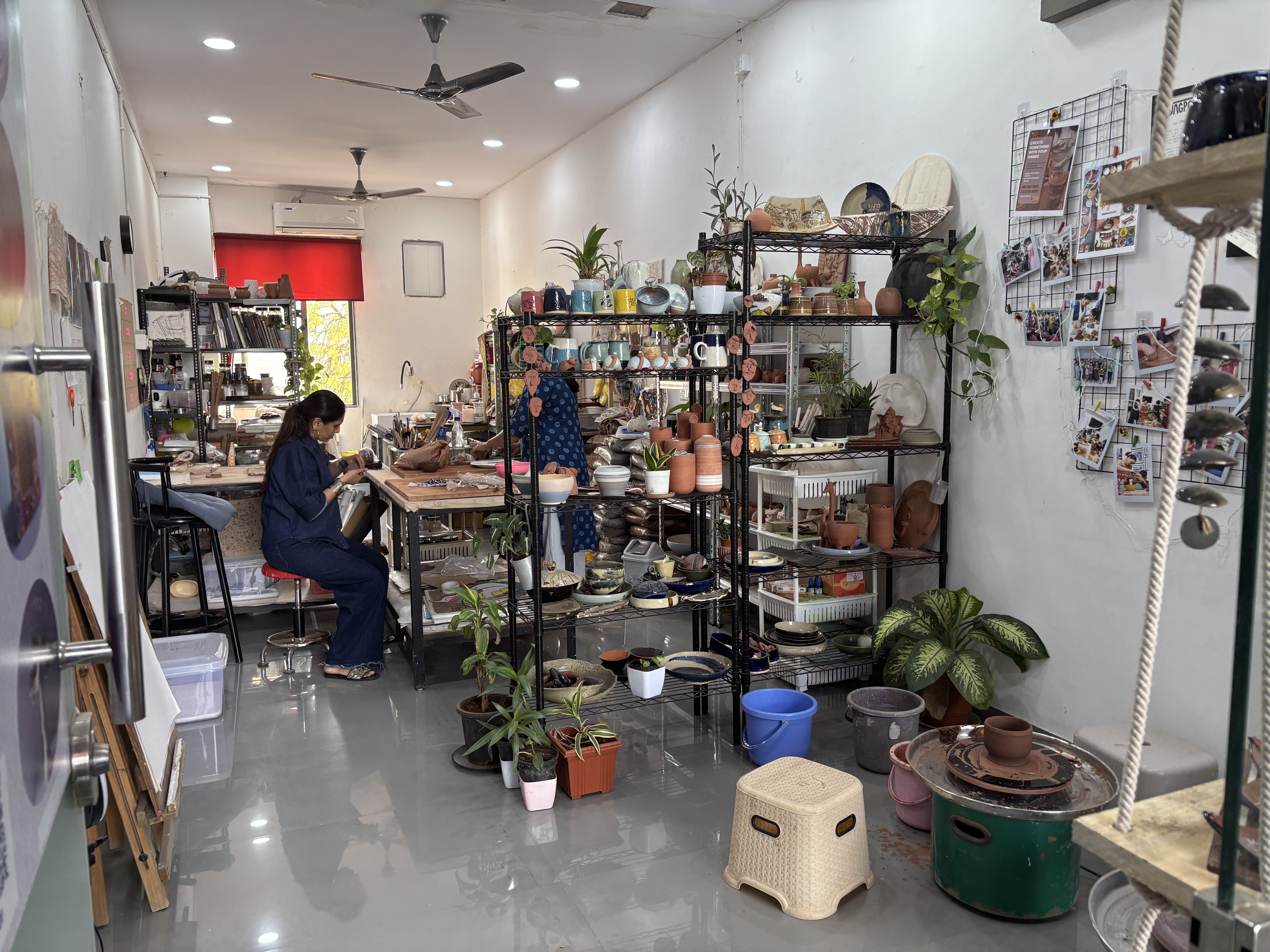 Inside the pottery studio